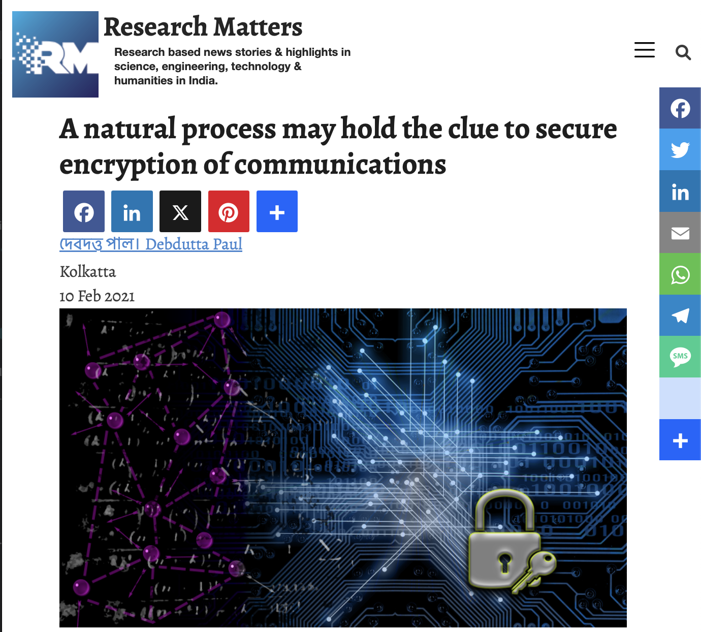 Natural process may hold clue to secure encryption